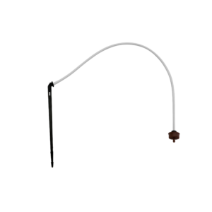 Rivulis Supertif drip assembly — pressure-compensating emitter on stake with distribution tube, 25-pack